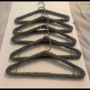 Clothes Hangers Gray Handmade Crochet New
